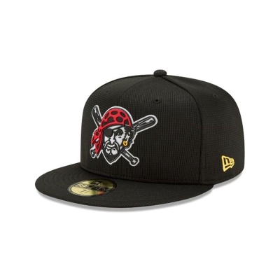 Black Pittsburgh Pirates Hat - New Era MLB Clubhouse Collection 59FIFTY Fitted Caps USA6958143